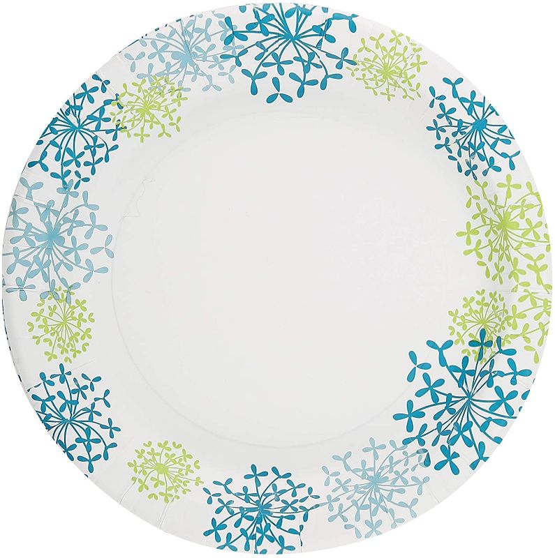 Photo 1 of 12 pack Glad Round Disposable Paper Plates for All Occasions | New & Improved Quality | Soak Proof, Cut Proof, Microwaveable Heavy Duty Disposable Plates | 10" Diameter, 50 Count Bulk Paper Plates