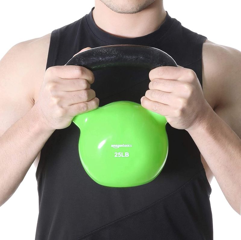 Photo 1 of Amazon Basics Vinyl Coated Cast Iron Kettlebell Weight
