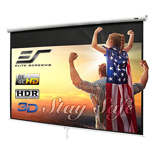 Photo 1 of Barcode for Elite Screens Manual B 100-INCH Manual Pull Down Projector Screen Diagonal 16:9 Diag 4K 8K 3D Ultra HDR HD Ready Home Theater Movie Theatre White Projection Screen with Slow Retract Mechanism M100H
