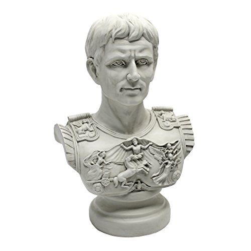 Photo 1 of Design Toscano AH250835 Augustus Caesar Primaporta Bust Statue, 18 Inch, Antique Stone

