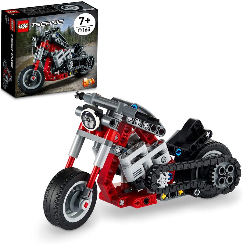 Photo 1 of LEGO Technic Motorcycle 42132 Model Building Kit; Give Kids a Treat with This Motorcycle Model; 2-in-1 Toy for Kids Aged 7+ (160 Pieces)
