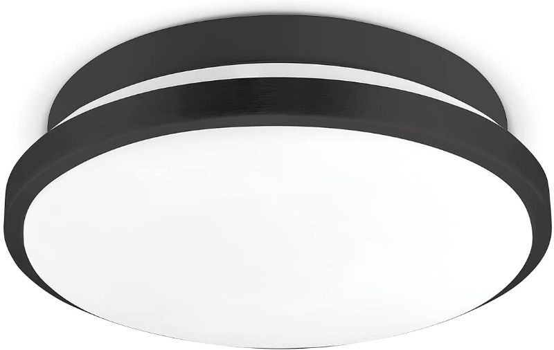 Photo 1 of Globe Electric Works with Alexa Smart 14" Black Flush Mount Light, A Certified for Humans Device
