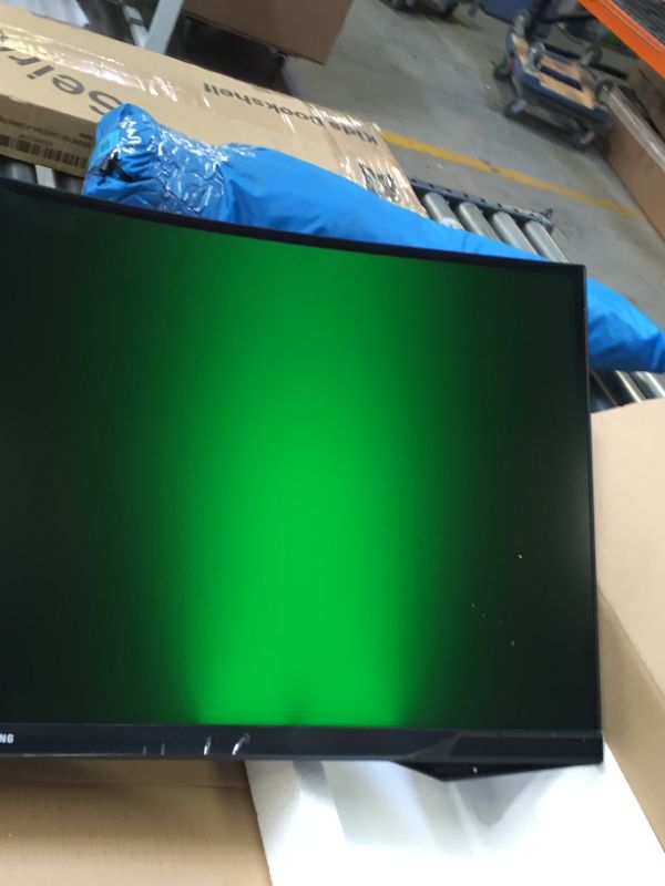 Photo 1 of DAMAGED Samsung - G5 Odyssey 34" Curved Gaming Monitor with 165Hz Refresh Rate - Black
