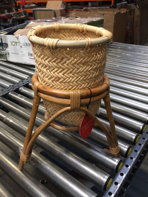 Photo 2 of 13.5" x 15.5" Rattan Woven Planter Basket Natural - Opalhouse™ designed with Jungalow™


