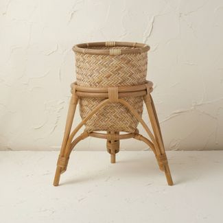 Photo 1 of 13.5" x 15.5" Rattan Woven Planter Basket Natural - Opalhouse™ designed with Jungalow™

