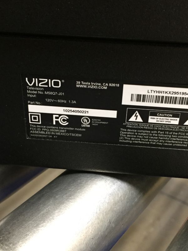 Photo 3 of DAMAGED. VIZIO 58-Inch M7 Series Premium 4K UHD Quantum Color LED HDR Smart TV with Apple AirPlay 2 and Chromecast Built-in, Dolby Vision, HDR10+, HDMI 2.1, Variable Refresh Rate, M58Q7-J01, 2021 Model SELLING FOR PARTS.
