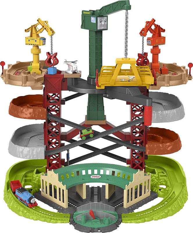 Photo 1 of MISSING PARTS. Thomas & Friends Trains & Cranes Super Tower, motorized train and track set for preschool kids ages 3 years and up
