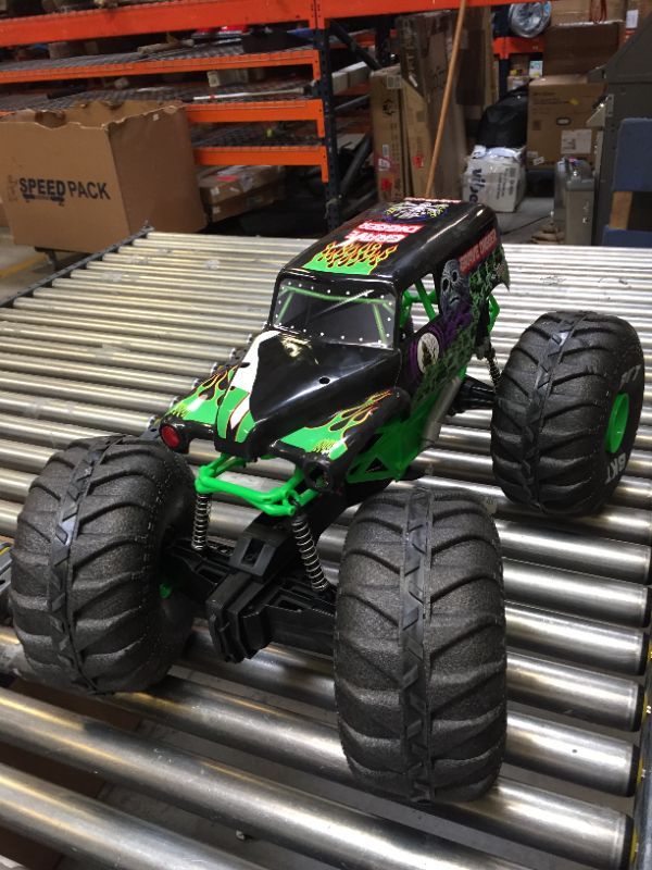 Photo 2 of Monster Jam, Official Mega Grave Digger All-Terrain Remote Control Monster Truck with Lights, 1: 6 Scale
