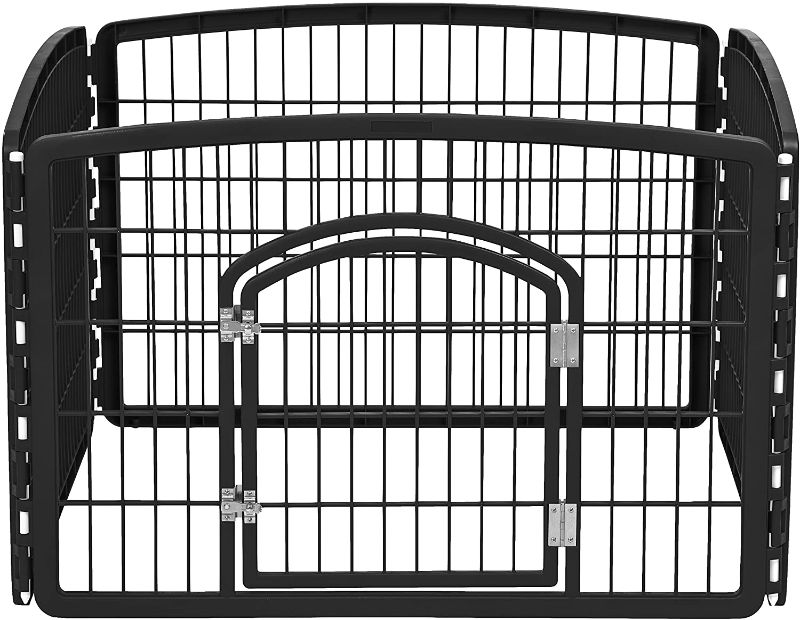 Photo 1 of IRIS USA 24'' Exercise 4-Panel Pet Play Pen with Door for Small Dog - Indoor Puppy Pen
