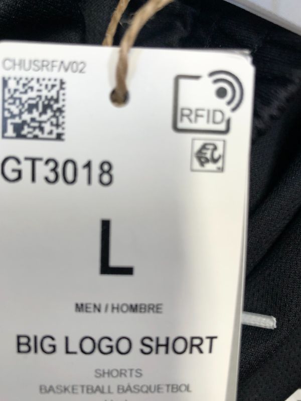 Photo 4 of adidas Men's Big Logo Shorts, Black, Large

