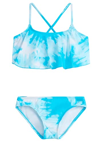 Photo 1 of Kanu Surf Girls' Alania Flounce Bikini Sport 2 Piece Swimsuit, Beach Blue, 10

