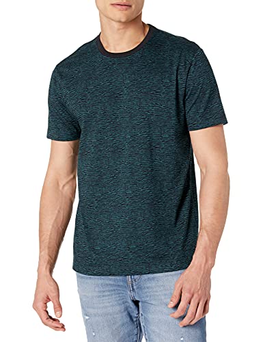 Photo 1 of Goodthreads Men's Slim-Fit Short-Sleeve Crewneck Cotton T-Shirt, Blue Wave Stripe, X-Large

