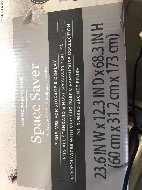 Photo 3 of Better Homes & Gardens Rustic Farmhouse 3-Tier Bathroom Storage Over the Toilet Space Saver, Bronze & Rustic Gray