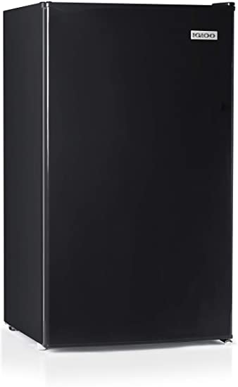 Photo 1 of Igloo IRF32BK Single Door Compact Refrigerator with Freezer, Slide out Glass Shelf, Perfect for Homes, Offices, Dorms, 3.2 Cu.ft, Black