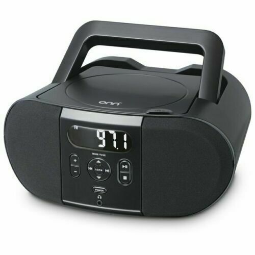 Photo 1 of ONN Portable CD Player Boombox with Digital FM Radio - Black