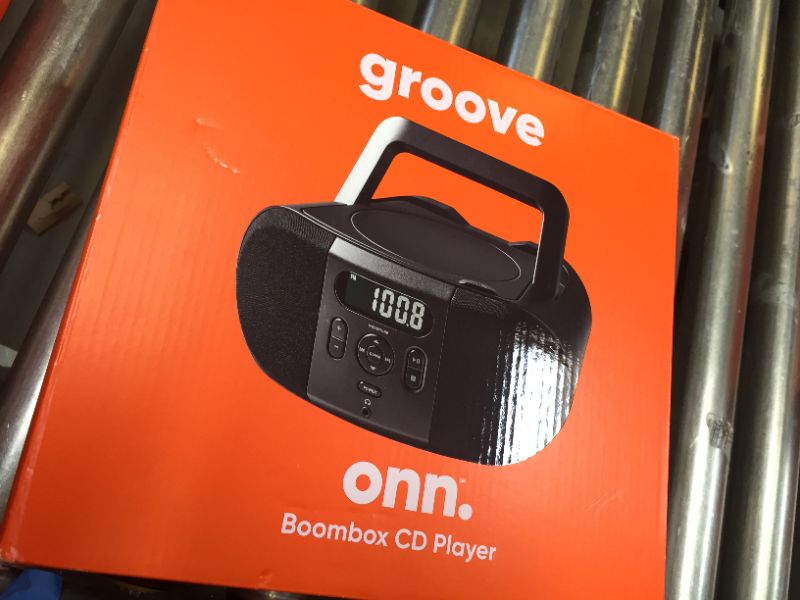 Photo 1 of ONN Portable CD Player Boombox with Digital FM Radio - Black