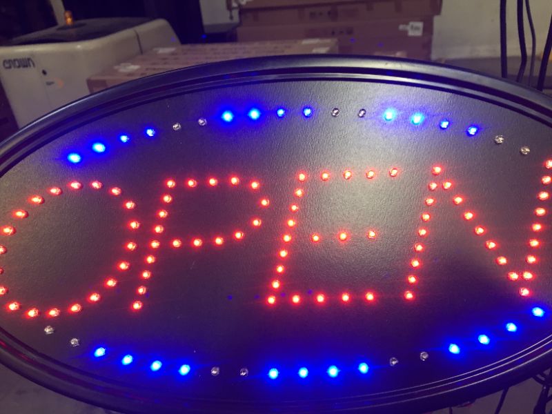 Photo 1 of LED OPEN SIGN (DAMAGES TO BACK OF ITEM)