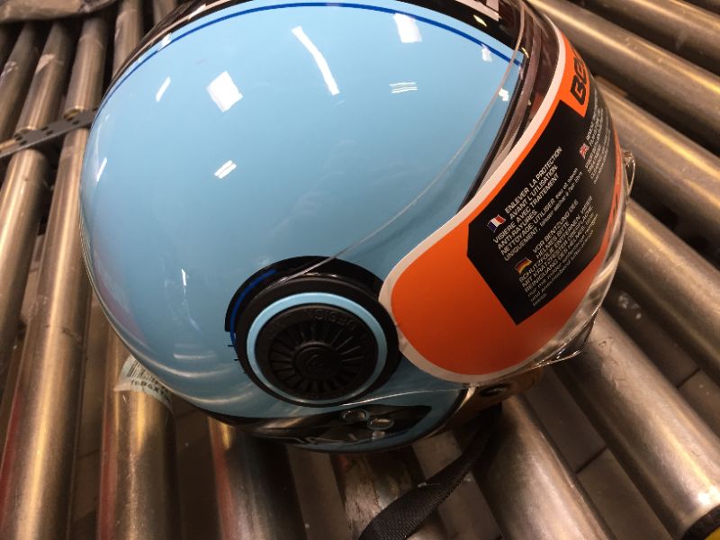 Photo 5 of Open Face Motorcycle Helmet, Retro 3/4 Moped Helmet with Sun Visor, Adult Vintage Vespa Helmet for Men Women, Scooter ATV Cruiser Bobber Helmet, ECE/DOT Approved SIZE LARGE MAY BE SMALLER
(SCRATCHES ON ITEM)