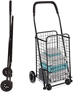 Photo 1 of DMI Utility Cart with Wheels to be used as a Shopping Cart, Grocery Cart, Laundry Cart and Stair Climber Cart, Weighs 7.5 Pounds but holds up to 90 Pounds, Compact and Foldable, Black