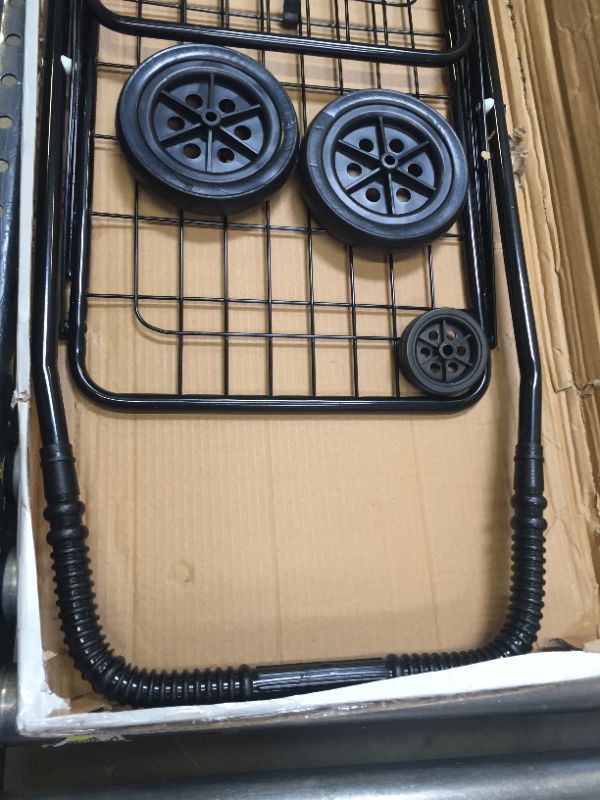 Photo 1 of DMI Utility Cart with Wheels to be used as a Shopping Cart, Grocery Cart, Laundry Cart and Stair Climber Cart, Weighs 7.5 Pounds but holds up to 90 Pounds, Compact and Foldable, Black