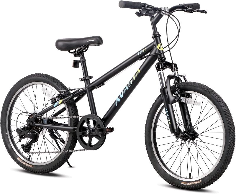 Photo 1 of AVASTA 20" Kids Mountain Bike for 5-9 Years Old Boys Girls with 6 Speeds Drivetrain,Suspension Fork
