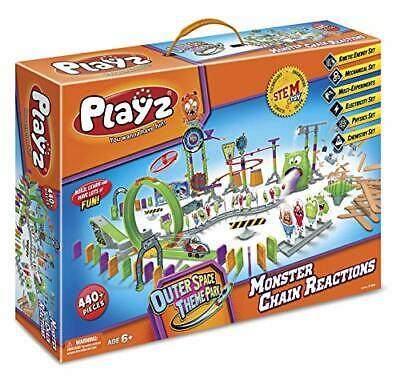 Photo 1 of Playz Skylab Adventure Monster Chain Reactions Marble Run Science Kit STEM Toy with Race Tracks for Boys & Girls, Kids Roller Coaster Toy Experiments, Outer Space Theme Park Educational Gift. 3 PACK BUNDLE. 
