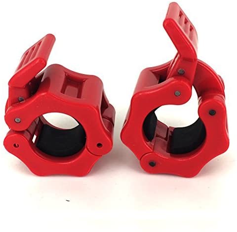 Photo 1 of 1 Inch Barbell Clamps - Quick Release Pair of Locking 1'' Diameter Standard Bar Weight Plates Collar Clips for Workout Weightlifting Fitness Training Bodybuilding