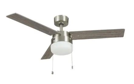 Photo 1 of Hampton Bay Montgomery II 44 in. Indoor Brushed Nickel Ceiling Fan with Light Kit