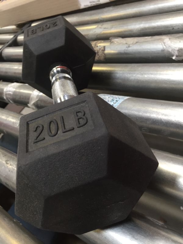 Photo 1 of 20 LBS Rubber Encased Hex Dumbbell Hand Weight