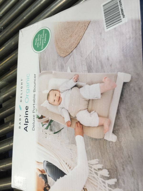 Photo 1 of Baby Delight Alpine Deluxe Portable Infant Bouncer - 100% GOTS Certified Organic Cotton Fabric, Organic Oat