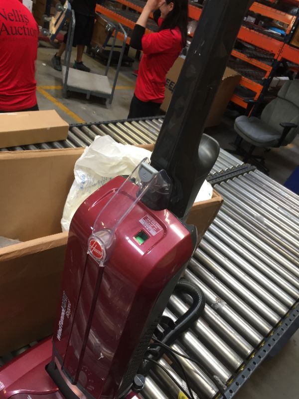 Photo 4 of Hoover WindTunnel Max Bagged Upright Vacuum Cleaner, with HEPA Media Filtration, 30ft. Power Cord, UH30600, Red

