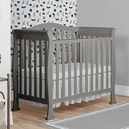 Photo 1 of Dream On Me Addison 4-in-1 Convertible Mini Crib in Cool Grey, Greenguard Gold Certified, 42 pounds
