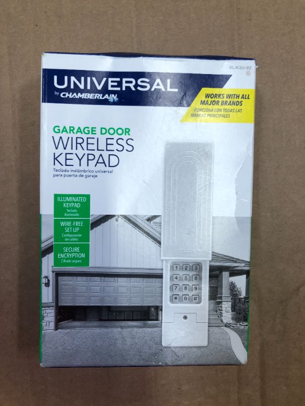 Photo 2 of Chamberlain Group Clicker Universal Keyless Entry KLIK2U-P2, Works with Chamberlain, LiftMaster, Craftsman, Genie and More, Security +2.0 Compatible Garage Door Opener Keypad, White

