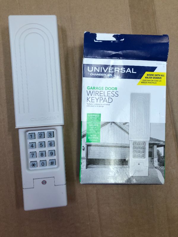 Photo 3 of Chamberlain Group Clicker Universal Keyless Entry KLIK2U-P2, Works with Chamberlain, LiftMaster, Craftsman, Genie and More, Security +2.0 Compatible Garage Door Opener Keypad, White

