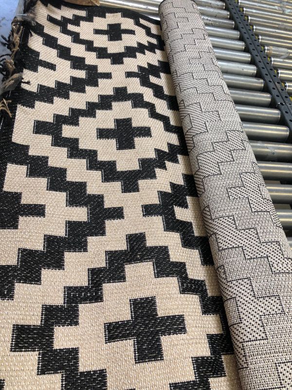 Photo 1 of Carpet size 4 x 6 feet color ivory and black 