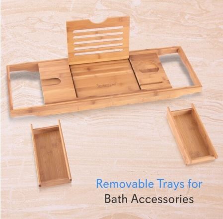 Photo 1 of Bamboo Bathtub Caddy &Bed Laptop Stand
