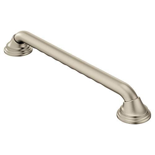 Photo 1 of Moen R8742D3GBN Home Care Bathroom Safety 42-Inch Designer Grab Bar with Curl Grip, 42 Inch, Brushed Nickel

