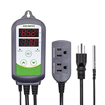 Photo 1 of Inkbird ITC-308 Digital Temperature Controller 2-Stage Outlet Thermostat Heating and Cooling Mode Carboy Homebrew Fermenter Greenhouse Terrarium 110V 10A 1100W