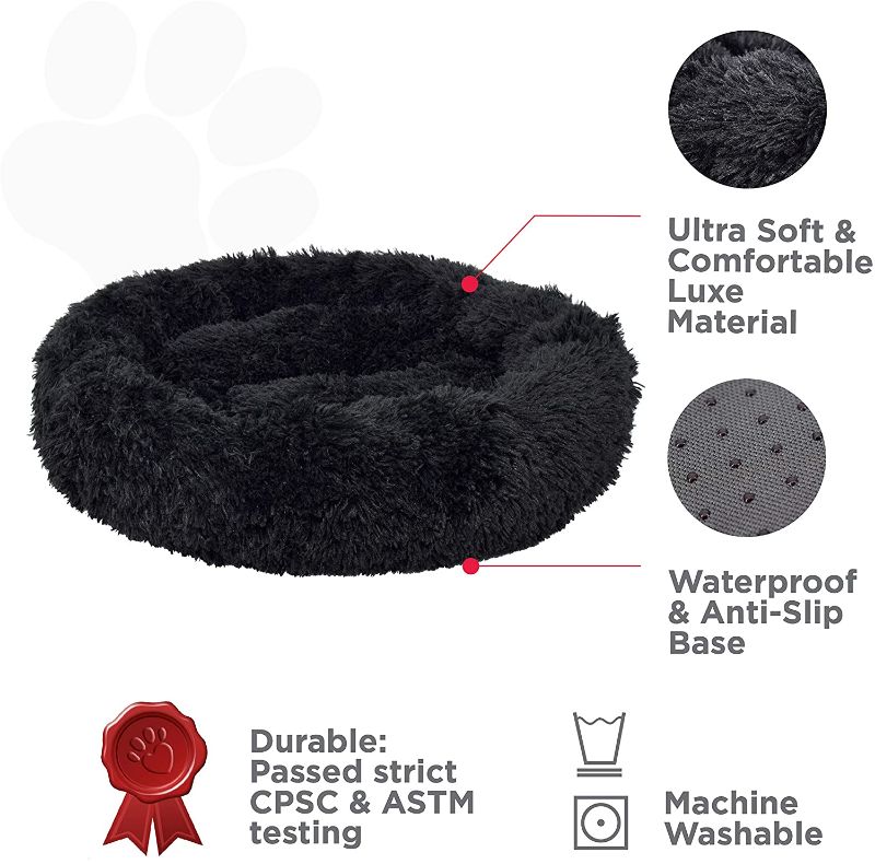 Photo 1 of 27 inches  dog bed color black round style