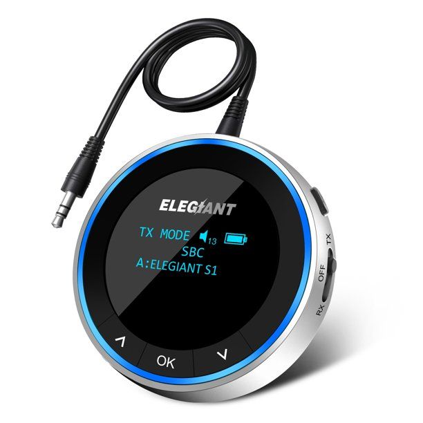 Photo 1 of ELEGIANT Bluetooth 5.1 Transmitter Receiver, 2-in-1 Wireless Bluetooth Audio Adapter with OLED Screen for Car, TV, Home Sound System, Low Latency & Wide Compatible
