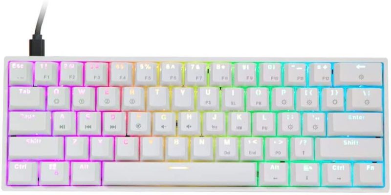 Photo 1 of EPOMAKER SKYLOONG GK61 SK61 61 Keys Hot Swappable 60% Mechanical Keyboard with RGB Backlit, Doubleshot ABS Keycaps, Dustproof for Win/Mac/Gamers?Gateron Optical Brown, White
