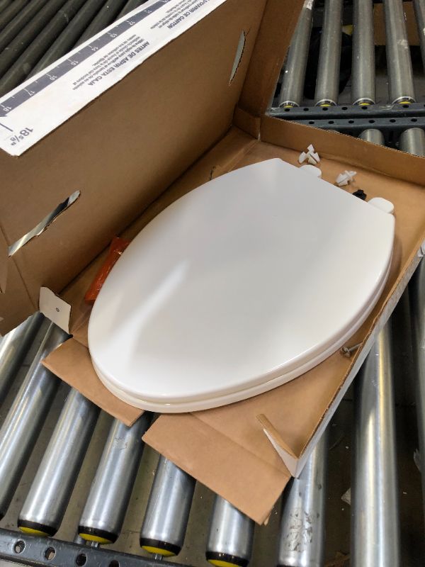 Photo 3 of Allmax AX015-S Elongated Slow-Close Toilet Seat, White Toilet Seats, Easy Installation, Easy Clean, Quiet-Close Seat, Plastic
