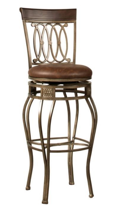 Photo 1 of 32" Montello Swivel Barstool Bronze/Brown - Hillsdale Furniture

