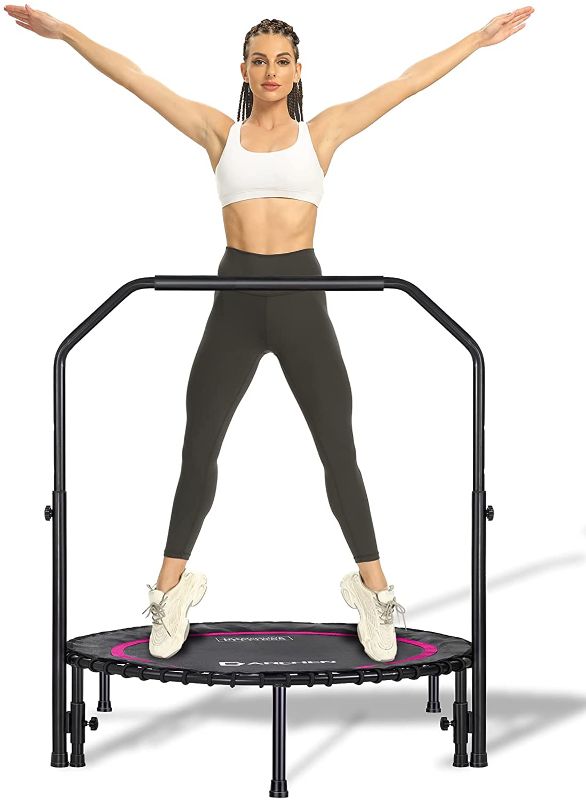 Photo 1 of 450 lbs Mini Trampoline for Adults, Indoor Small Rebounder Exercise Trampoline for Workout Fitness for Quiet and Safely Cushioned Bounce, [40 Inch]