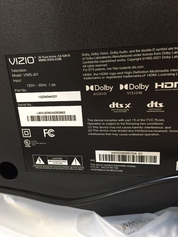 Photo 7 of VIZIO 58-Inch V-Series 4K UHD LED HDR Smart TV with Apple AirPlay and Chromecast Built-in, Dolby Vision, HDR10+, HDMI 2.1, Auto Game Mode and Low Latency Gaming, V585-J01, 2021 Model
