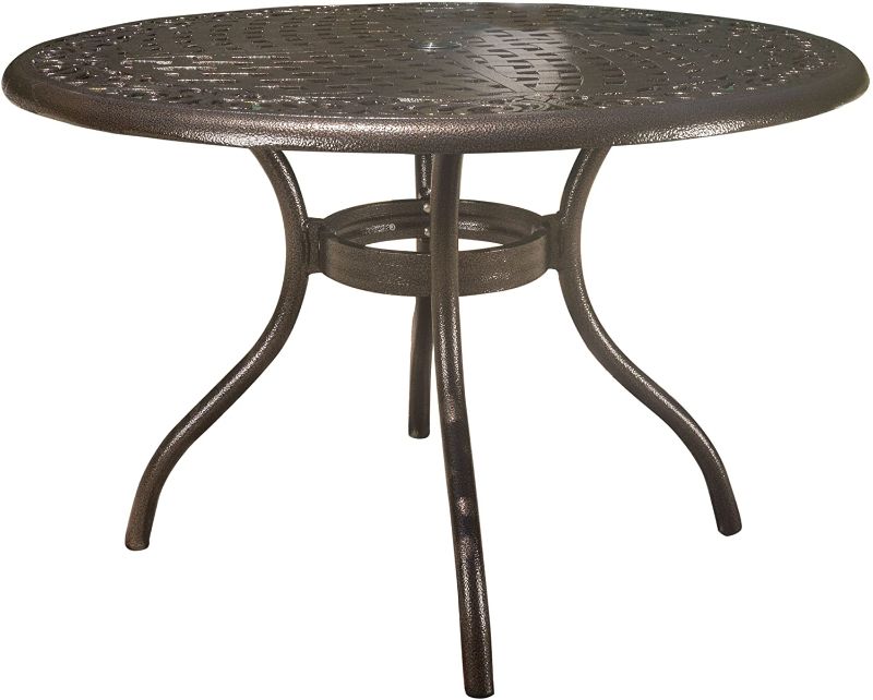 Photo 1 of Christopher Knight Home Phoenix Cast Aluminum Round Table, Hammered Bronze
