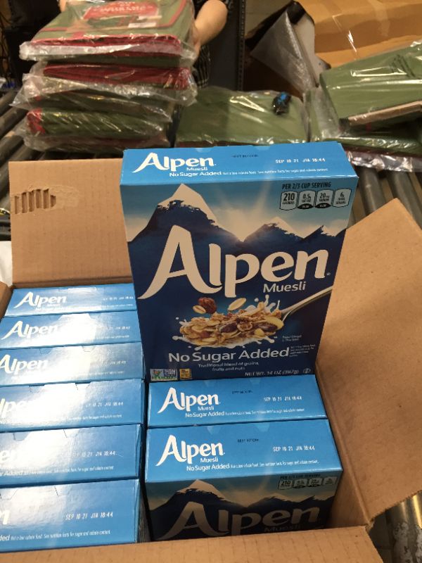 Photo 3 of Alpen No Sugar Added Muesli, Swiss Style Muesli Cereal, Whole Grain, Non-GMO Project Verified, Heart Healthy, Kosher, Vegan, No Sugar Added, 14 Ounce (Pack of 10 best before sep/21/2021