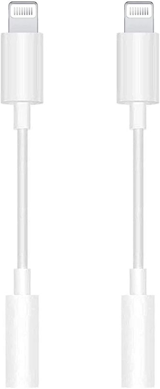 Photo 1 of 2 Pack Apple MFi Certified Lightning to 3.5 mm Headphone Jack Adapter iPhone Jack Aux Audio Dongle Cable Earphones Headphones Converter Compatible with...
