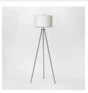Photo 1 of Ellis Collection Tripod Floor Lamp Nickel - Project 62 Free Shipping N4
