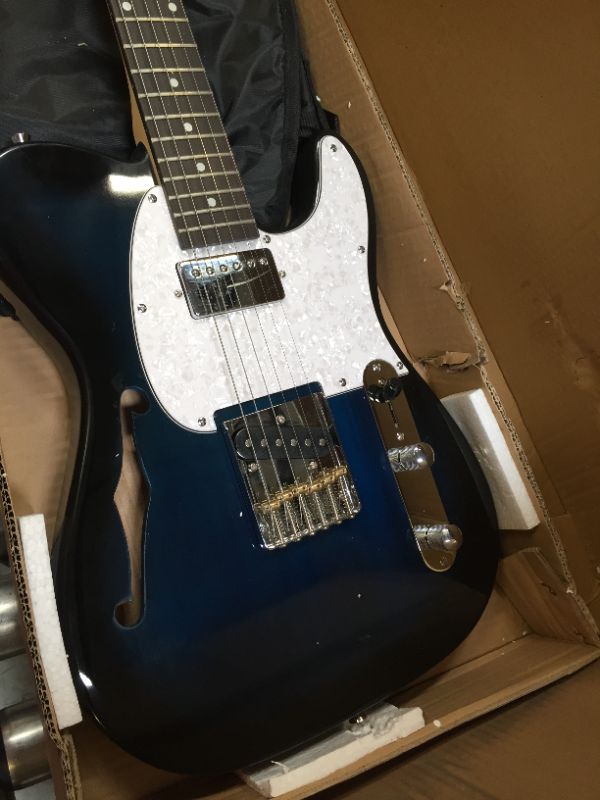 Photo 2 of glarry electric guitar gtl semi-hollow electric guitar blue